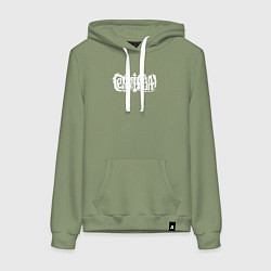 Женская толстовка-худи Сектор газа белый логотип