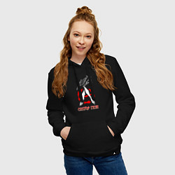 Толстовка-худи хлопковая женская Сектор газа анархия красно-белый цвет, цвет: черный — фото 2