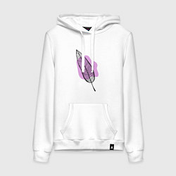 Женская толстовка-худи Контуры листа на сливовом