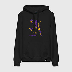Толстовка-худи хлопковая женская Lakers baller, цвет: черный