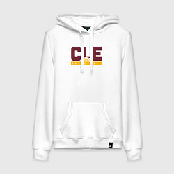 Толстовка-худи хлопковая женская Cle basketball, цвет: белый