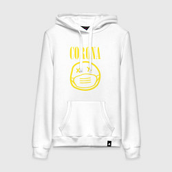 Толстовка-худи хлопковая женская Nirvana corona, цвет: белый