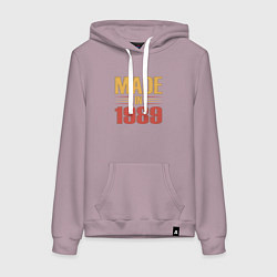 Женская толстовка-худи Сделано в 1989 сепия