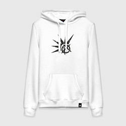 Толстовка-худи хлопковая женская Anarchy punks, цвет: белый