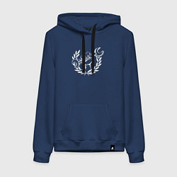 Толстовка-худи хлопковая женская Workers, цвет: тёмно-синий