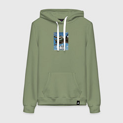 Толстовка-худи хлопковая женская Бомбардило Крокодило Олег, цвет: авокадо