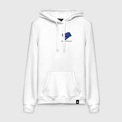 Толстовка-худи хлопковая женская Я Австралиец - патриотизм, цвет: белый