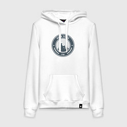 Толстовка-худи хлопковая женская New York 1788, цвет: белый