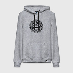 Женская толстовка-худи Злая улыбка в цветах