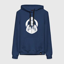 Женская толстовка-худи Врач с улыбкой и стетоскопом