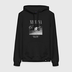 Толстовка-худи хлопковая женская Nirvana blew, цвет: черный
