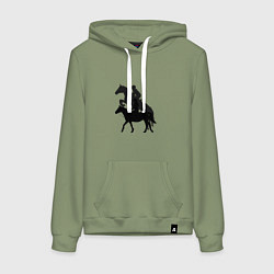 Женская толстовка-худи Верховая езда тень предстоящего