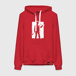 Женская толстовка-худи Художник в белом штрихе