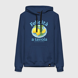 Толстовка-худи хлопковая женская Felicita, цвет: тёмно-синий