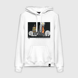 Толстовка-худи хлопковая женская Исаакиевский собор, цвет: белый