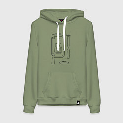 Женская толстовка-худи Инструменты строительные