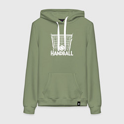 Женская толстовка-худи Гандбольный мяч в воротах