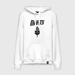 Толстовка-худи хлопковая женская Дартс дротик, цвет: белый