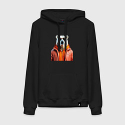 Женская толстовка-худи Белый медведь в куртке