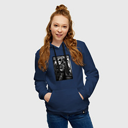 Толстовка-худи хлопковая женская XXXTentacion у зеркала, цвет: тёмно-синий — фото 2