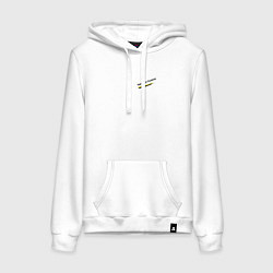 Толстовка-худи хлопковая женская Бури обратятся к славе России Ушаков орнамент с ор, цвет: белый