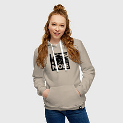 Толстовка-худи хлопковая женская Крот в стиле граффити, цвет: миндальный — фото 2