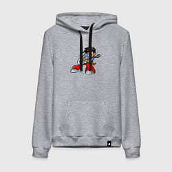 Толстовка-худи хлопковая женская Rock guy, цвет: меланж