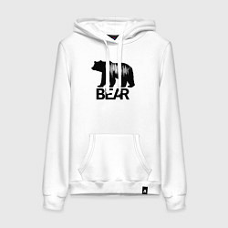 Женская толстовка-худи Черный медведь с полосами