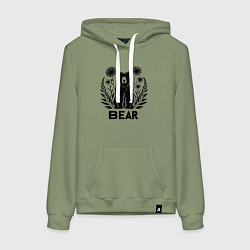 Женская толстовка-худи Медведь среди цветов