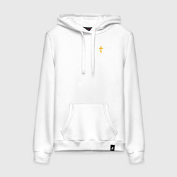 Женская толстовка-худи Сохранит душу твою Господь желтый арт