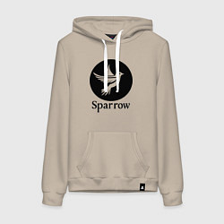 Женская толстовка-худи Воробей в круге