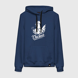 Толстовка-худи хлопковая женская Эпичная курица, цвет: тёмно-синий