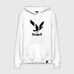 Женская толстовка-худи Черная чайка