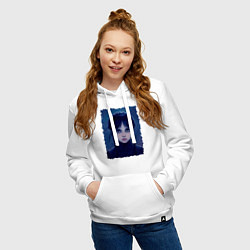 Толстовка-худи хлопковая женская Аддамс 2, цвет: белый — фото 2