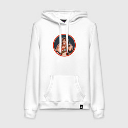 Толстовка-худи хлопковая женская Metal Devil, цвет: белый