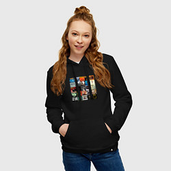 Толстовка-худи хлопковая женская Nirvana - обложки, цвет: черный — фото 2