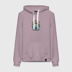 Толстовка-худи хлопковая женская Рыба выпрыгивает из воды, цвет: сиреневый