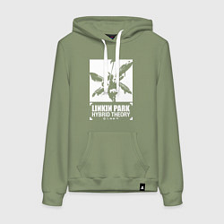 Толстовка-худи хлопковая женская Linkin Park album cover, цвет: авокадо