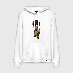 Толстовка-худи хлопковая женская Scorpion fighter - Mortal Kombat, цвет: белый