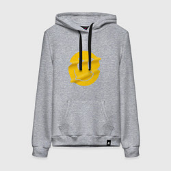 Толстовка-худи хлопковая женская Смайл, цвет: меланж