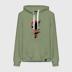 Толстовка-худи хлопковая женская Ворон, цвет: авокадо