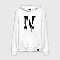 Толстовка-худи хлопковая женская IV группа крови в подтеках, цвет: белый