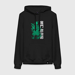 Женская толстовка-худи Клинок рассекающий демонов - зеленый