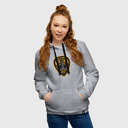 Толстовка-худи хлопковая женская Gotham city police, цвет: меланж — фото 2