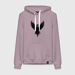 Толстовка-худи хлопковая женская Крылатый Чак Норрис, цвет: сиреневый