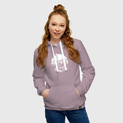 Толстовка-худи хлопковая женская Индустриальный рассвет в горах, цвет: сиреневый — фото 2