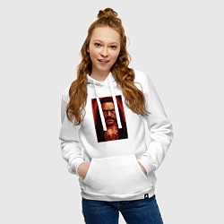 Толстовка-худи хлопковая женская Дэнни Трехо, цвет: белый — фото 2