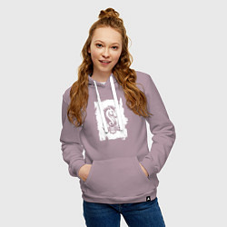 Толстовка-худи хлопковая женская Белый жеребец, цвет: сиреневый — фото 2