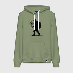 Женская толстовка-худи Путешественник с компасом