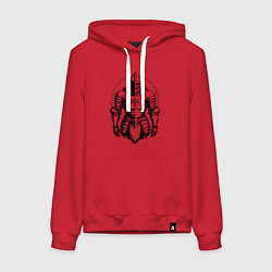 Толстовка-худи хлопковая женская Доспехи чести, цвет: красный